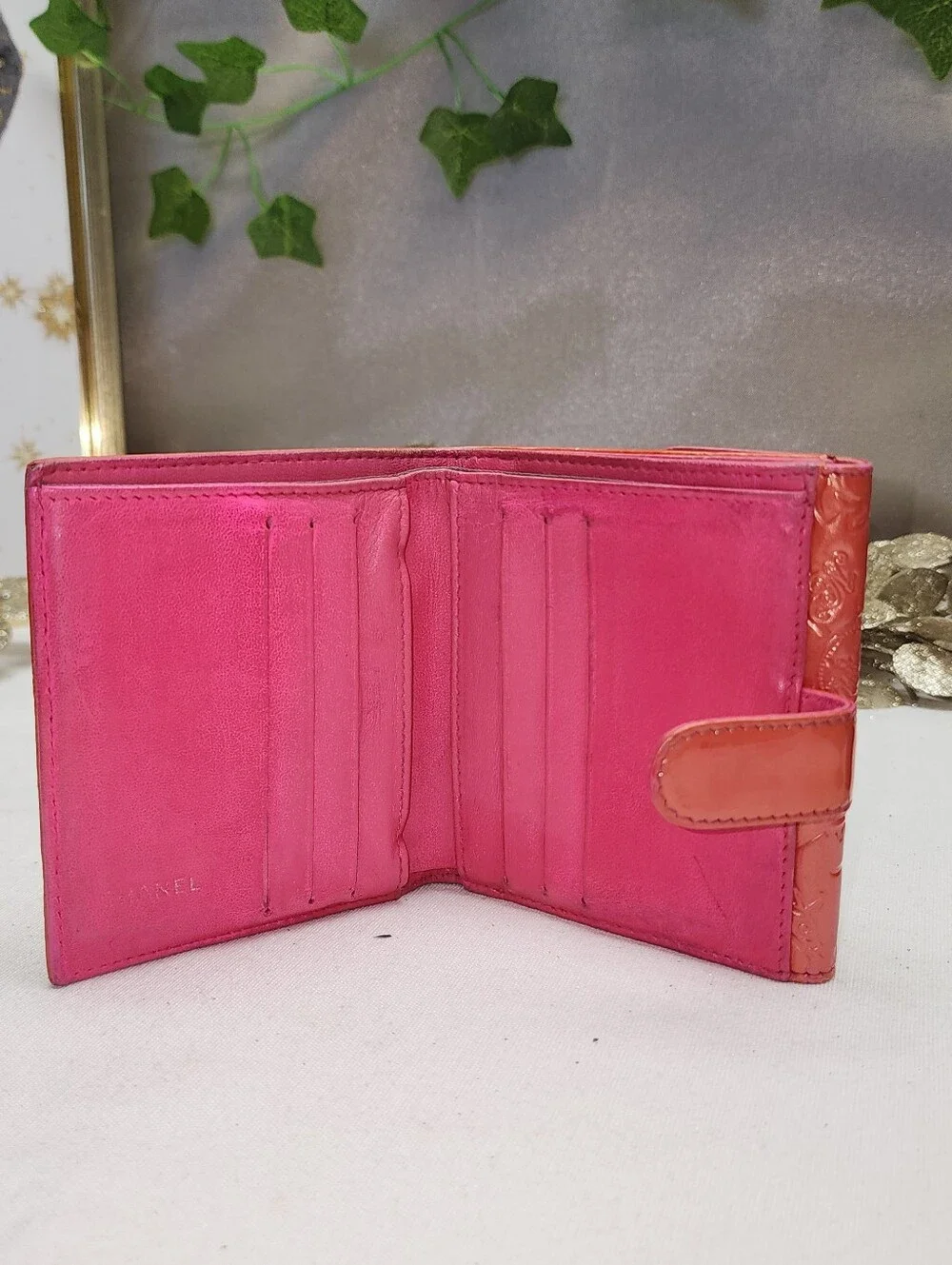 Authentic Chanel Embossed Leather Wallet With COA